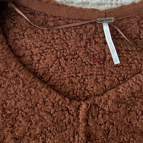 FREE PEOPLE BROWN FUZZY SWEATER S - Picture 3 of 10